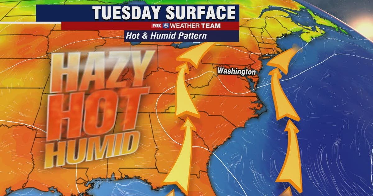 Hazy, hot and humid Tuesday with highs in the mid-90s | FOX 5 DC