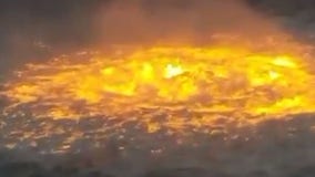 Fire burns in Gulf of Mexico after pipeline leak
