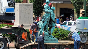 Statue of Lewis, Clark and Sacagawea toppled in Charlottesville