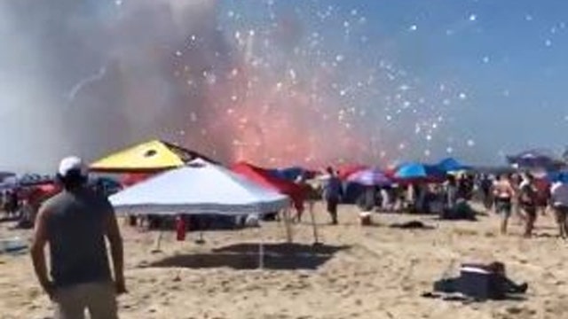 Ocean City bomb squad detonates damaged fireworks from accidental blast on parts of beach Monday
