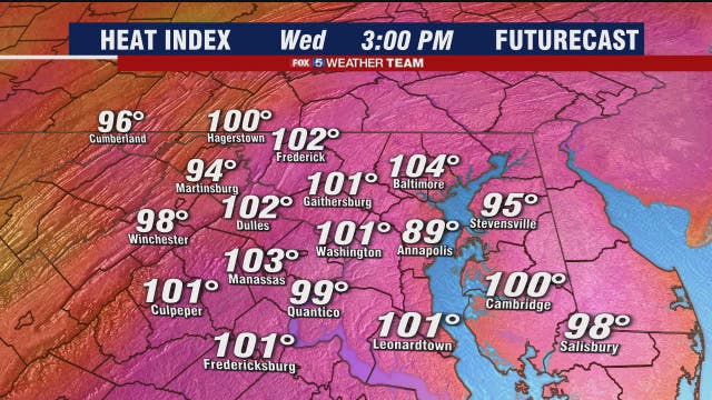 Heat, humidity hangs over DC area Wednesday