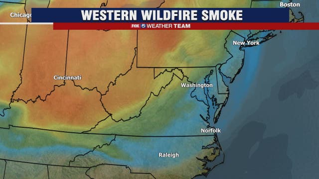Smoke from western wildfires could bring hazy look to parts of DC region