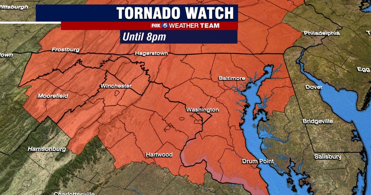 Tornado Watch issued for DC and much of region as remnants of Tropical ...