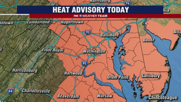Heat advisory, humidity and potential severe weather Wednesday across DC region