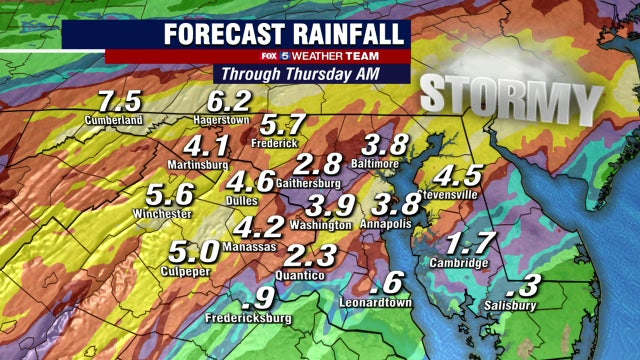Storms possible Tuesday night as remnants of Ida move into DC region; Flash Flood Watch Wednesday