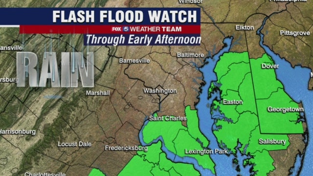 Flash Flood Watches across DC and parts of surrounding counties as heavy rain moves through