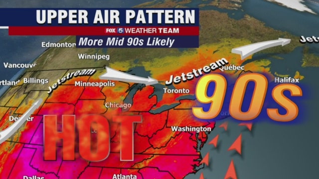 Hot, humid Monday with temperatures back in the 90s