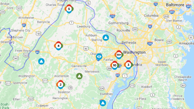 Thousands of power outages remain across DMV after severe storms caused serious damage