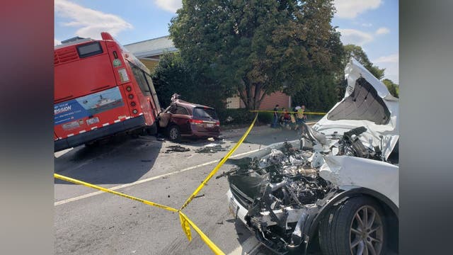 Multiple injuries, including child, in rollover crash involving a Metro bus on Rockville Pike