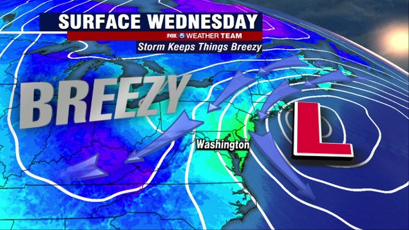 Breezy and brisk Wednesday with seasonable highs in the upper-60s