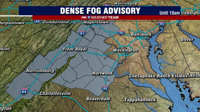 Morning fog Wednesday with afternoon sun and highs near 80 degrees