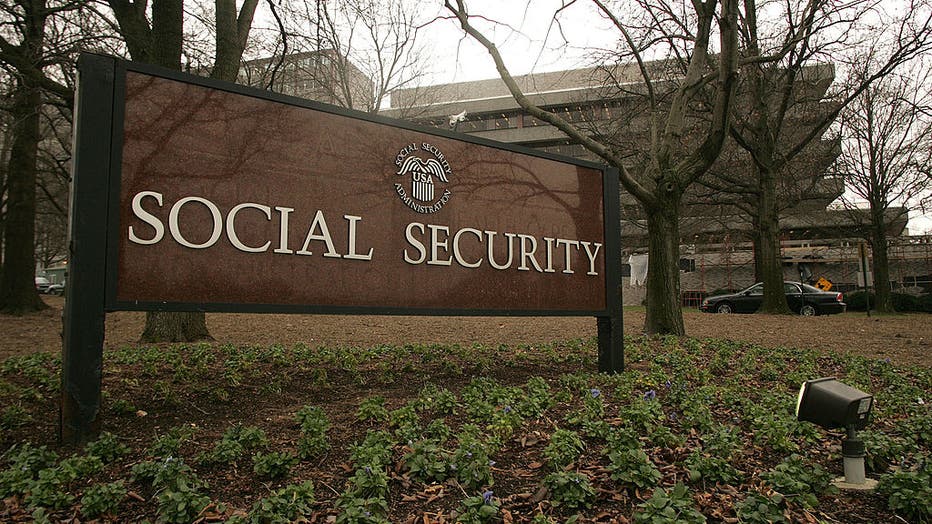 A sign marks the entrance to the headquarters of the Social