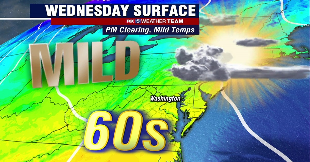 Mild Wednesday with highs in the 60s; rain expected Friday morning ...