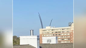 US Air Force Memorial maintenance crew causes stir online after spotted at top of monument