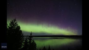 Northern lights from huge solar flare dance across Halloween sky