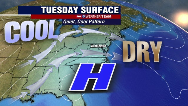 Cool, cloudy and quiet Tuesday with highs in the 50s