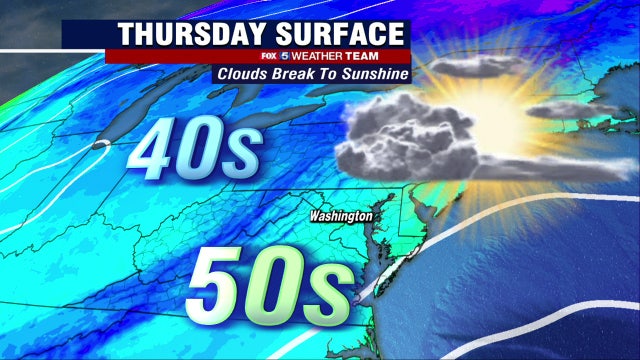 Chilly, cloudy Thursday with high temperatures in the 50s