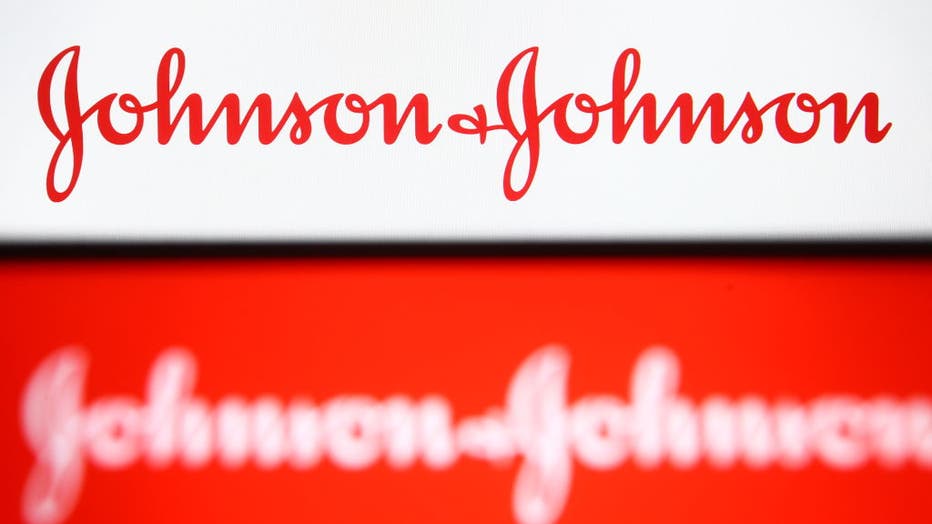 In this photo illustration a Johnson & Johnson logo is seen