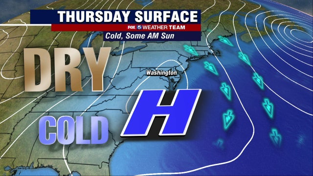 Cold, dry Thursday with highs in the 40s; record warmth expected Saturday