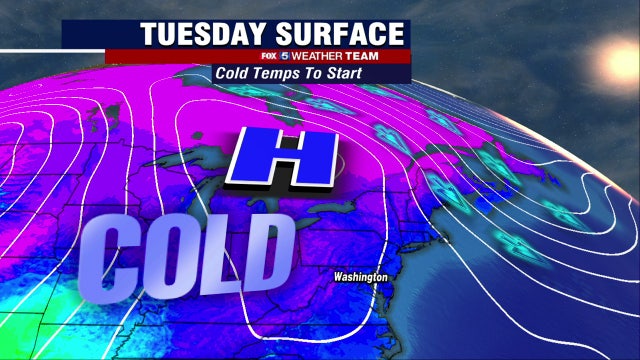 Cold morning, sunny afternoon Tuesday with highs in the 50s
