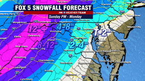 DC SNOW FORECAST TIMELINE: Wintry mess to impact region Sunday