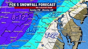 SNOW TIMING UPDATE: When the wintry weather will move across our region Sunday