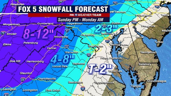 SNOW TIMING UPDATE: When the wintry weather will move across our region Sunday