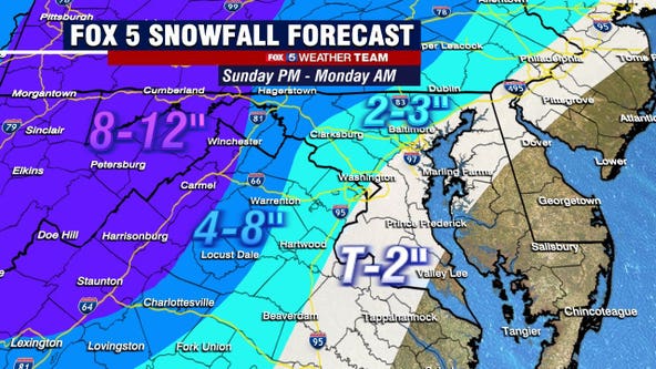 SNOW FORECAST TOTALS: Wintry mess to impact region Sunday