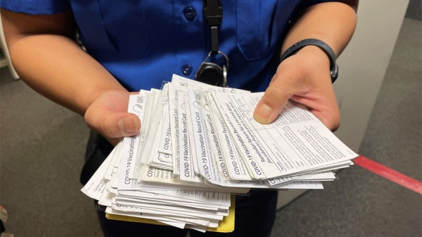 TSA reminds travelers not to forget their COVID vaccine cards behind at airport checkpoints