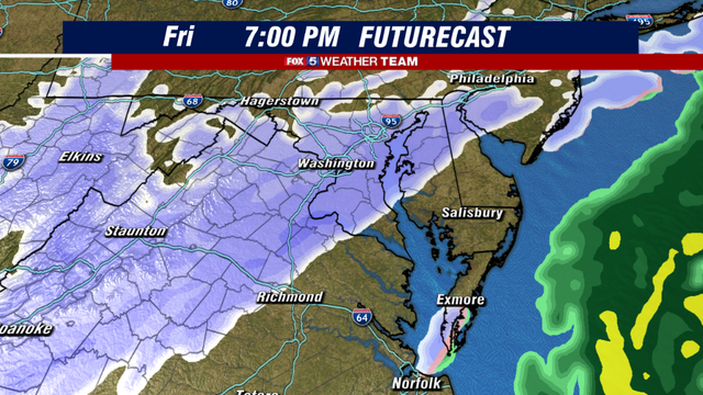 Snow expected across DC region Friday; Blizzard Warnings issued for beaches