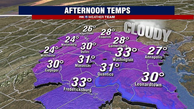FRIGID TEMPERATURES: Arctic air remains in place over the region Sunday