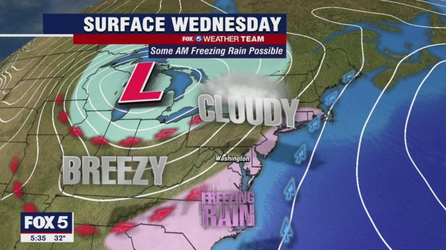 Cloudy, chilly Wednesday with morning freezing rain possible