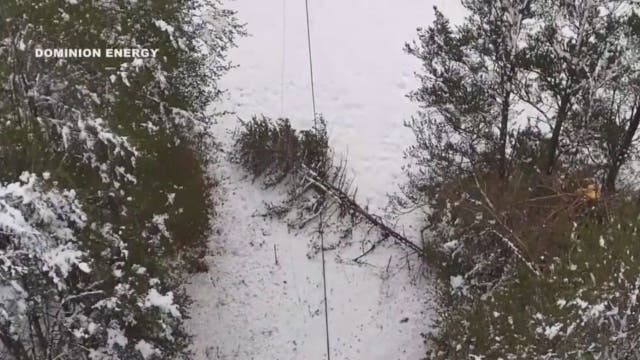 Power crews get better view of Virginia's snowstorm damage with drones