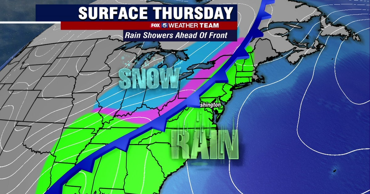 Rain showers Thursday with highs near 60 degrees | FOX 5 DC
