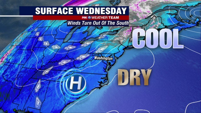 Sunny, dry Wednesday with highs in the 50s