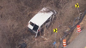 Special needs bus crashes into woods off of I-270 near Rockville