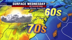 Warm Wednesday with highs in the 70s; rain likely Thursday