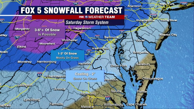 Sunny Friday with temps in the 60s, snowy mix possible Saturday