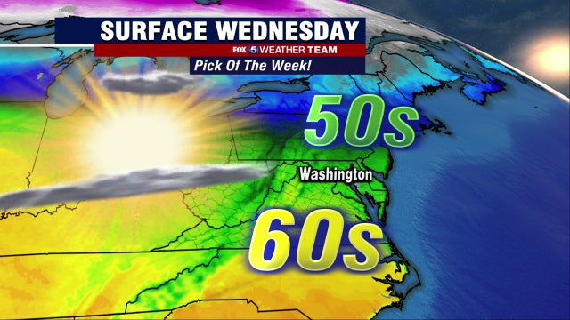 Mild Wednesday with afternoon temperatures in the 60s