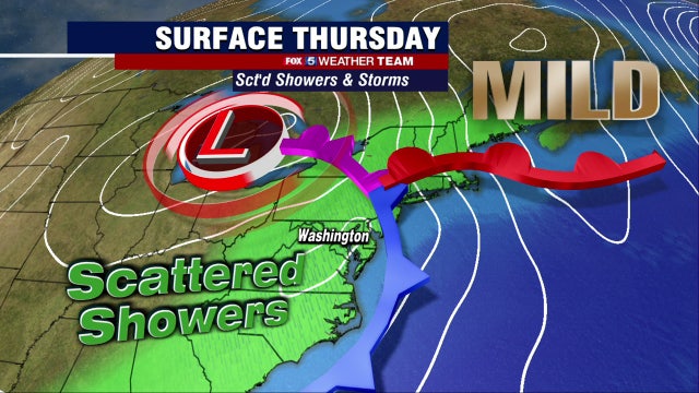 Scattered showers, storms Thursday across parts of DC region