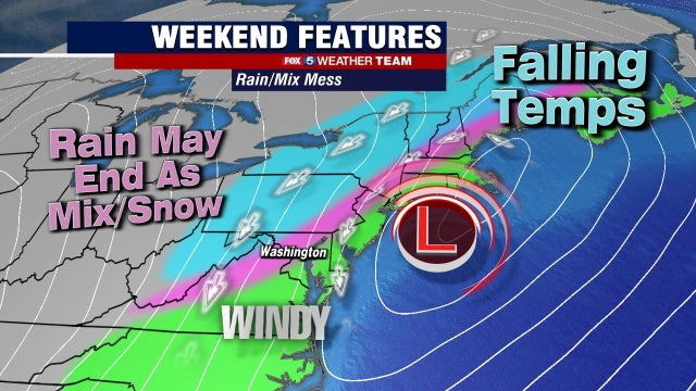 Winter weather blast moves across DC region Saturday; temperatures in the teens expected Sunday morning