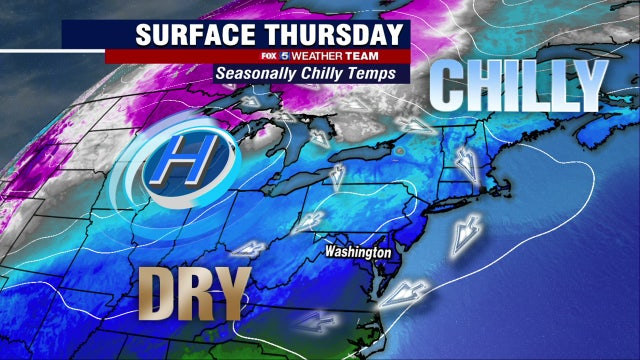 Chilly, dry Thursday with highs in the 50s