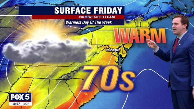 Warm Friday with temps in the 70s; storms expected Saturday