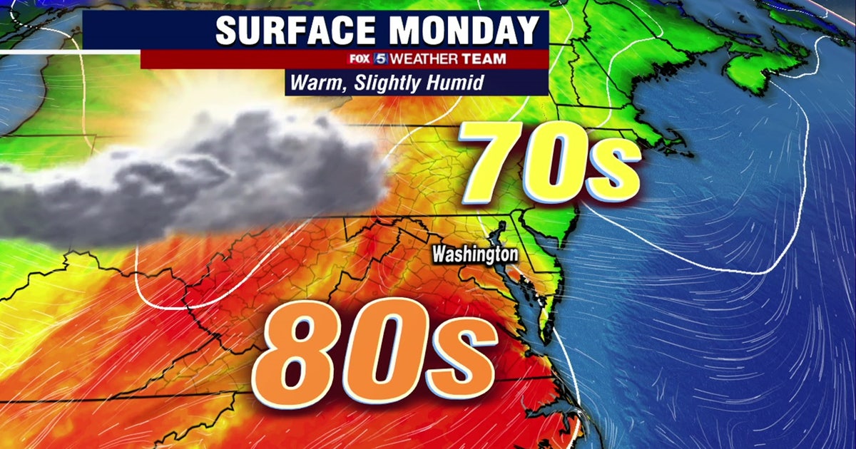Sun, clouds Monday with highs in the 70s; showers, storms possible ...