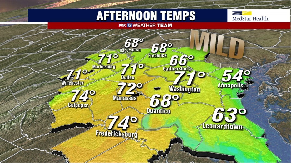 Cold Monday Morning, Warm Afternoon With Highs Near 70 Degrees | FOX 5 DC