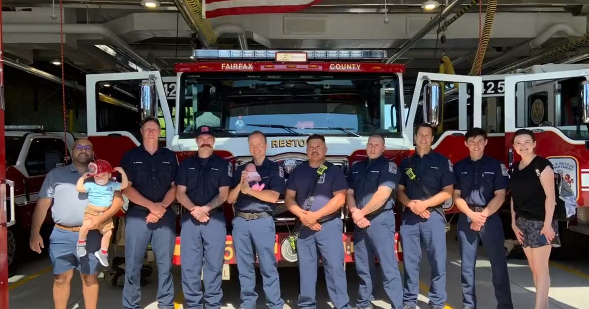 Fairfax firefighters reunite with 2-week-old baby they helped deliver ...