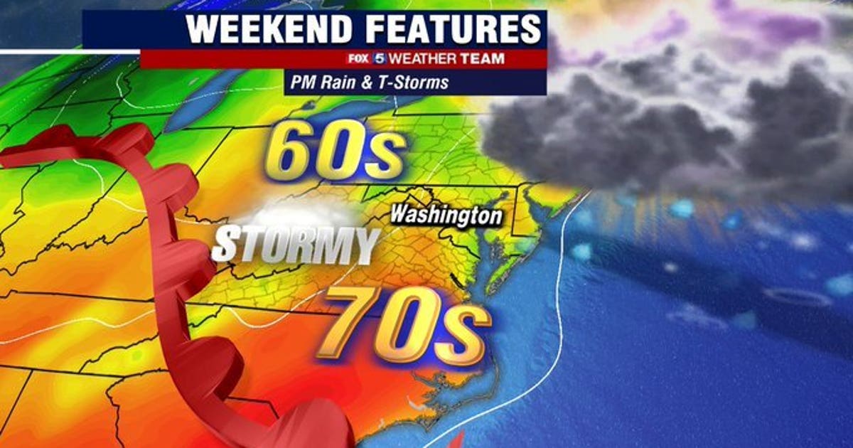Warm temperatures and rain move into DC region Sunday; thunderstorms ...