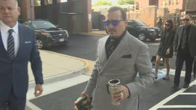 Johnny Depp arrives to court; jokes he made waffles for supporters gathered outside