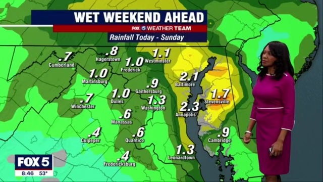 Rain continues to soak DC region Saturday; dry and cool Mother's Day expected Sunday