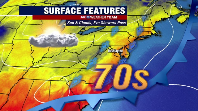 Rain expected Monday with cooler temperatures in the mid-70s